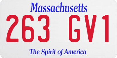 MA license plate 263GV1