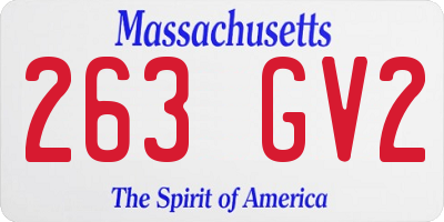 MA license plate 263GV2