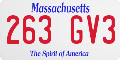 MA license plate 263GV3