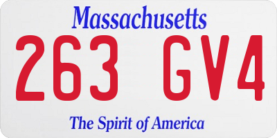 MA license plate 263GV4