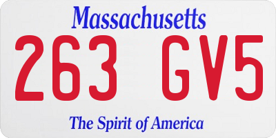 MA license plate 263GV5