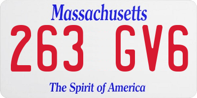 MA license plate 263GV6