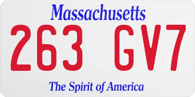 MA license plate 263GV7