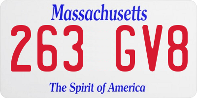 MA license plate 263GV8