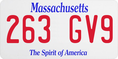 MA license plate 263GV9