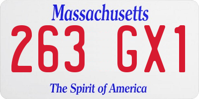 MA license plate 263GX1