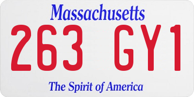 MA license plate 263GY1