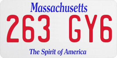MA license plate 263GY6