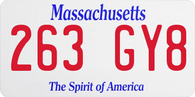 MA license plate 263GY8