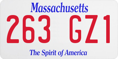MA license plate 263GZ1