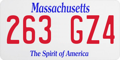 MA license plate 263GZ4