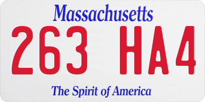 MA license plate 263HA4