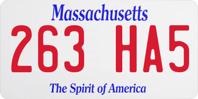 MA license plate 263HA5