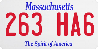 MA license plate 263HA6