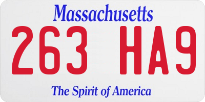 MA license plate 263HA9