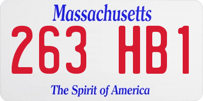 MA license plate 263HB1