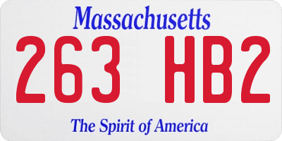 MA license plate 263HB2