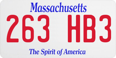 MA license plate 263HB3