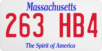 MA license plate 263HB4