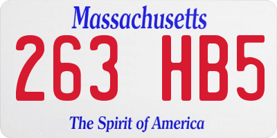 MA license plate 263HB5
