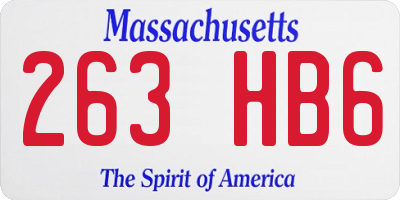 MA license plate 263HB6
