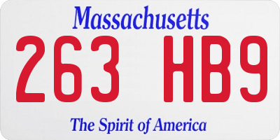 MA license plate 263HB9