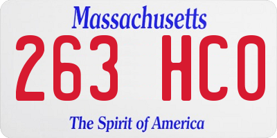 MA license plate 263HC0