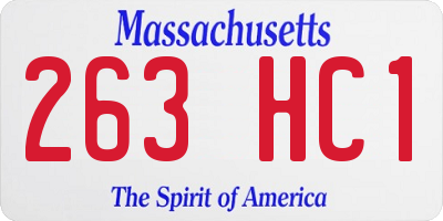 MA license plate 263HC1