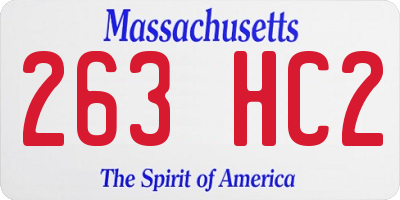 MA license plate 263HC2