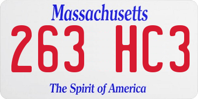 MA license plate 263HC3