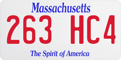 MA license plate 263HC4