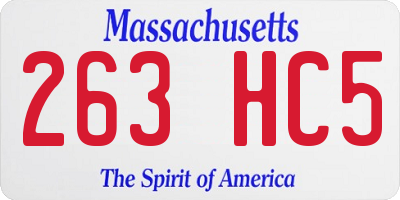 MA license plate 263HC5