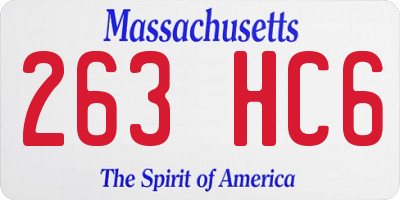 MA license plate 263HC6