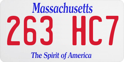 MA license plate 263HC7