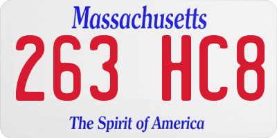 MA license plate 263HC8
