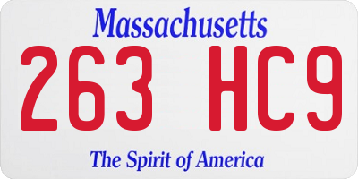 MA license plate 263HC9