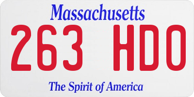MA license plate 263HD0