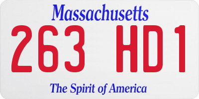 MA license plate 263HD1