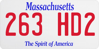 MA license plate 263HD2