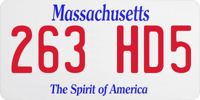 MA license plate 263HD5