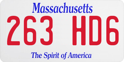 MA license plate 263HD6