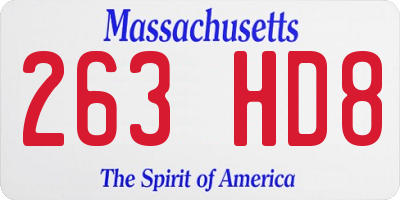 MA license plate 263HD8