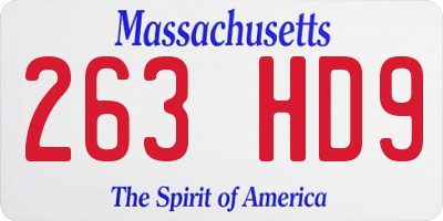 MA license plate 263HD9