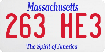 MA license plate 263HE3