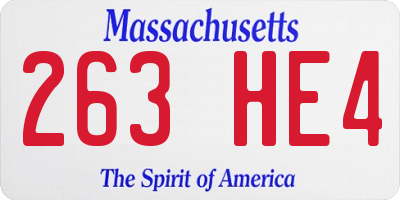 MA license plate 263HE4