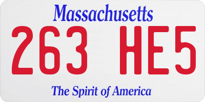 MA license plate 263HE5