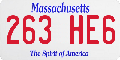 MA license plate 263HE6
