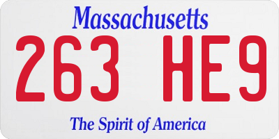 MA license plate 263HE9