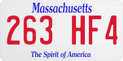 MA license plate 263HF4