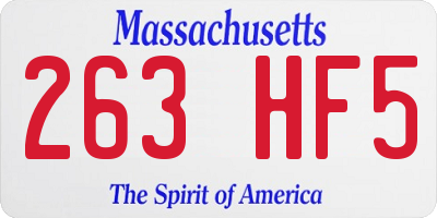 MA license plate 263HF5